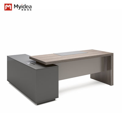 Modern Luxury Boss Office Desk, Support customization Managerial Level Executive Desk, Large Wooden MDF Panel Desk, Dark Classic Design, Office Use