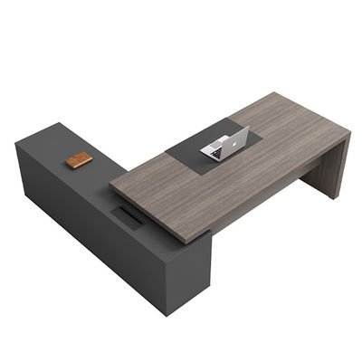 Modern Luxury Boss Office Desk, Support customization Managerial Level Executive Desk, Large Wooden MDF Panel Desk, Dark Classic Design, Office Use
