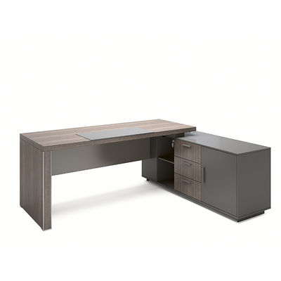 Modern Luxury Boss Office Desk, Support customization Managerial Level Executive Desk, Large Wooden MDF Panel Desk, Dark Classic Design, Office Use