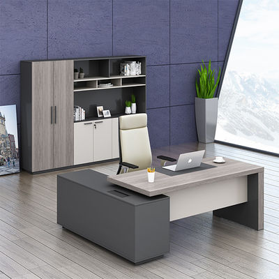 Modern Luxury Boss Office Desk, Support customization Managerial Level Executive Desk, Large Wooden MDF Panel Desk, Dark Classic Design, Office Use