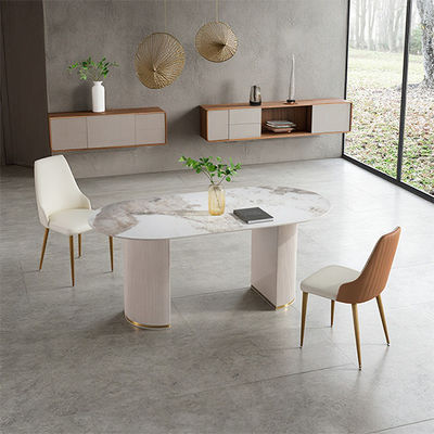 Support customization Italian Style Light Luxury Rock Slab Dining Table And Chair For Home Use, Small Apartment