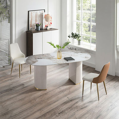 Support customization Italian Style Light Luxury Rock Slab Dining Table And Chair For Home Use, Small Apartment