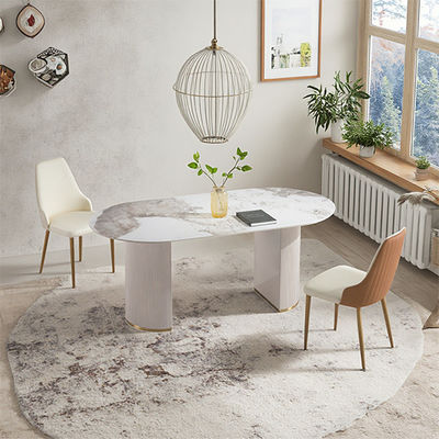 Support customization Italian Style Light Luxury Rock Slab Dining Table And Chair For Home Use, Small Apartment