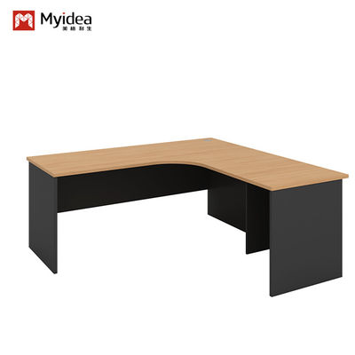 Administrative Office Furniture support customization Curved L-shaped Modern Executive Desk with Cabinet Storage Single Computer Desk