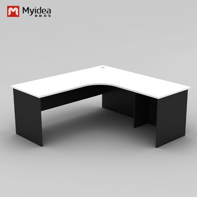 Administrative Office Furniture support customization Curved L-shaped Modern Executive Desk with Cabinet Storage Single Computer Desk