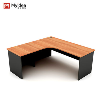 Administrative Office Furniture support customization Curved L-shaped Modern Executive Desk with Cabinet Storage Single Computer Desk