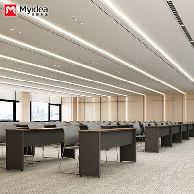 Company staff training desk with adjustable height legs, long strip office desk with drawers for storing materials, conference table