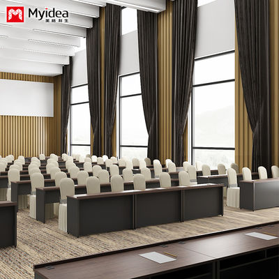 Company staff training desk with adjustable height legs, long strip office desk with drawers for storing materials, conference table