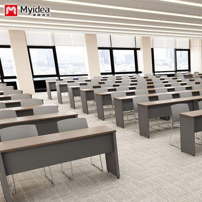 Company staff training desk with adjustable height legs, long strip office desk with drawers for storing materials, conference table