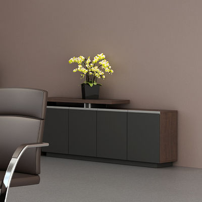 Industrial Design Style Rectangular Tea Table With Side Cabinet Doors for Storage Living Room Office Furniture Wood Panel Style