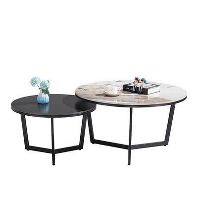 Contemporary Minimalist Metal Style Coffee Table Small Modern Rock Plate Rack Living Room Bedroom Hotel Home Support customization