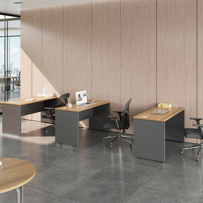 Modern Single-Person Wood Study Desk for School or Office Use Featuring Panel Style