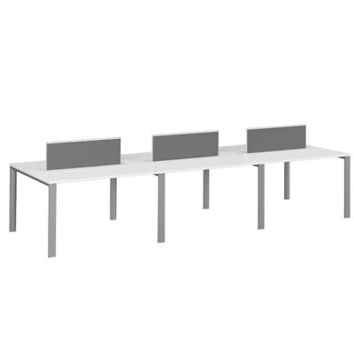 Design Sense Of Four Person Staff Desk Facing The Company, Bright Color Desk Screen With Wire Box Texture, Customized Office Desk For Employees