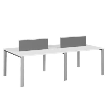 Design Sense Of Four Person Staff Desk Facing The Company, Bright Color Desk Screen With Wire Box Texture, Customized Office Desk For Employees