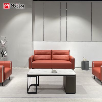 Modern Luxury New Leather Office Sofa Set Business Reception Company Furniture Boss School Hotel Office Sofa