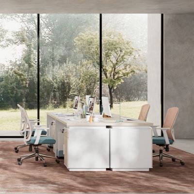 New Staff Office Desk And Chair Combination, Simple And Modern, Staff Desk Computer Desk 4/6/2, Double 4-Person Desk