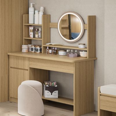 Apartment Makeup Table, Bedside Dressing Table, Cosmetics Storage Rack, Bedroom With Stool, Dressing Table