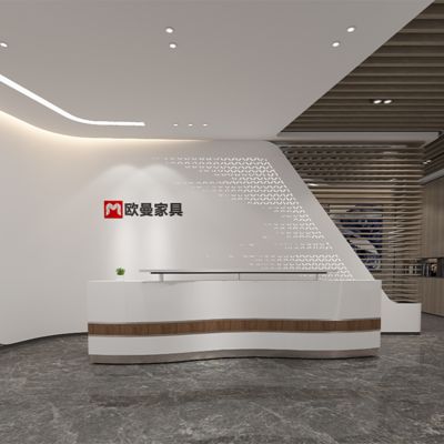 Купить Изогнутая стойка ресепшн с запеченной краской, барная стойка компании, больница красоты, стоматологическая клиника, круглая касса, простой и современный ресепшн online manufacture