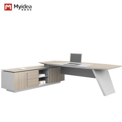 Light Colored Boss Desk, Simple And Bright Boss Desk, Foshan Origin Factory Office Furniture, Foreign Trade Export