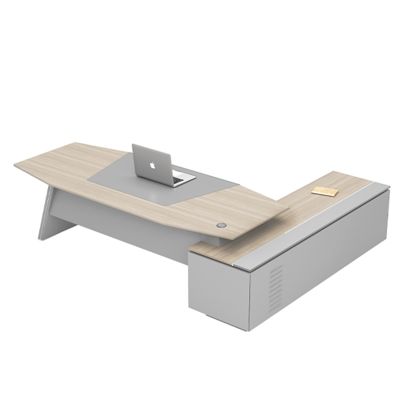 Light Colored Boss Desk, Simple And Bright Boss Desk, Foshan Origin Factory Office Furniture, Foreign Trade Export