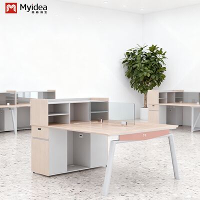 Modern Contemporary Staff Desk with Glass Screen and Eco-Friendly Office Furniture for Commercial Use