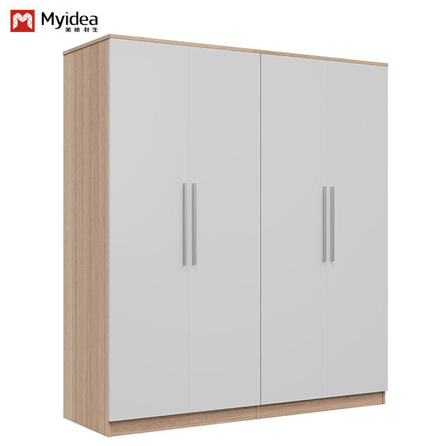 Contemporary Modern Simple Bedroom Wardrobe customization With Hanging Rod Ample Storage Panel Wood Furniture