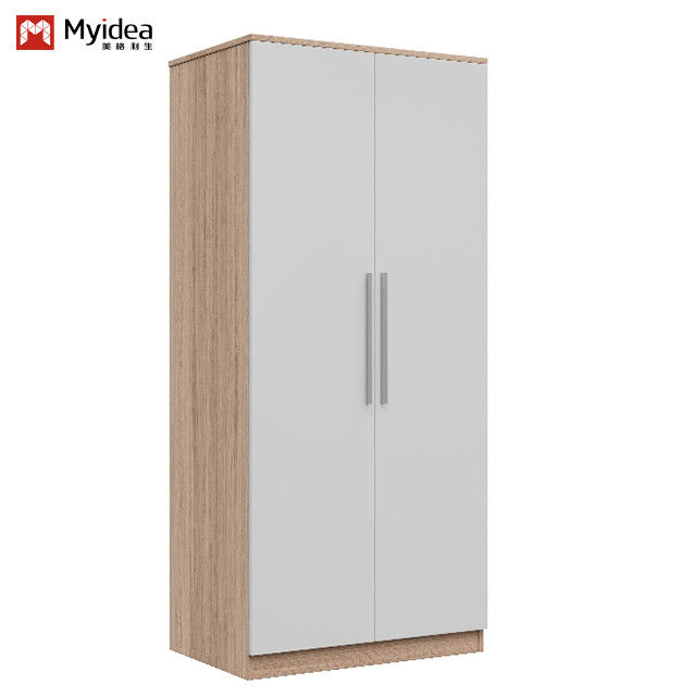 Modern Simple Design Bedroom Wardrobe With Hanging Rod Ample Storage Space Panel Wood Furniture For Home Or Living Room Support customization