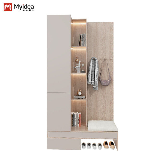 Shoe Cabinet Bookcase With Lamp Belt Design One-piece Wardrobe Support customization