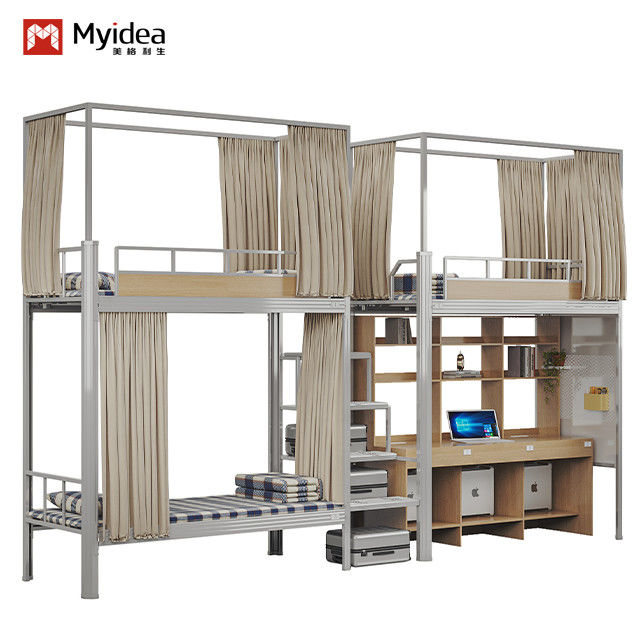 Support customization High Grade Quality Guaranteed Full Size Black Color Bunk Metal Frame Twin Bunk Bed