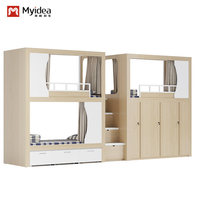 ISO9001 certified capsule apartment bed, three person seat with three person cabinet, customizable design