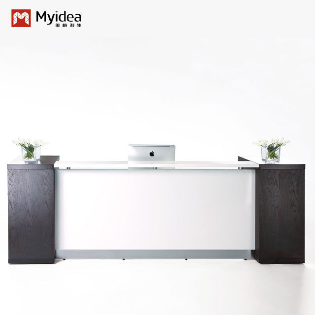 Modern and Contemporary Office Furniture Reception Desk in silver Support customization and white with Myidea Furniture