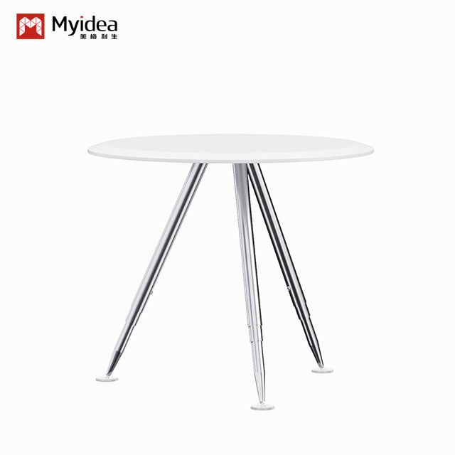 Support customization Modern Style Office Furniture Table With White Countertop And Sturdy Metal Steel Legs