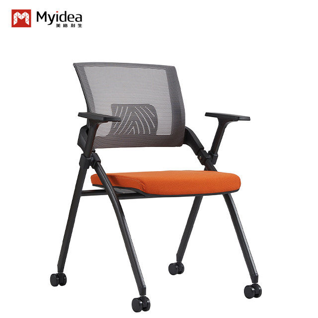 Comfortable Space-Saving Office Chair With Sponge Seat Cushion Wheels Foldable Stackable Movable for Training or Meeting Room Support customization