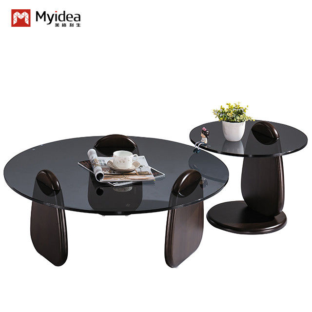 Support customization Contemporary Minimalist Design Small Tea & Coffee Table Modern Glass Round Style for Living Room Bedroom Hotel Home Use