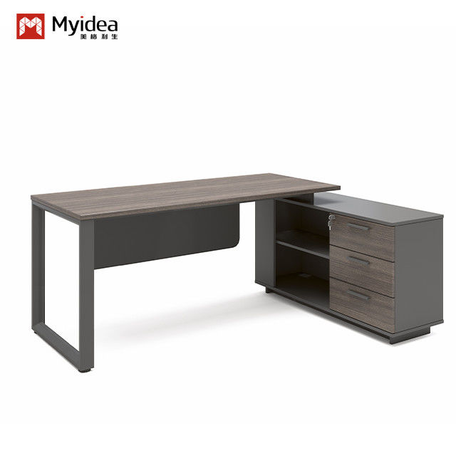 Series Office Desk Square Steel Legs customization Large Boss Supervisor Manager's Desk Includes Additional Cabinet Panel Furniture
