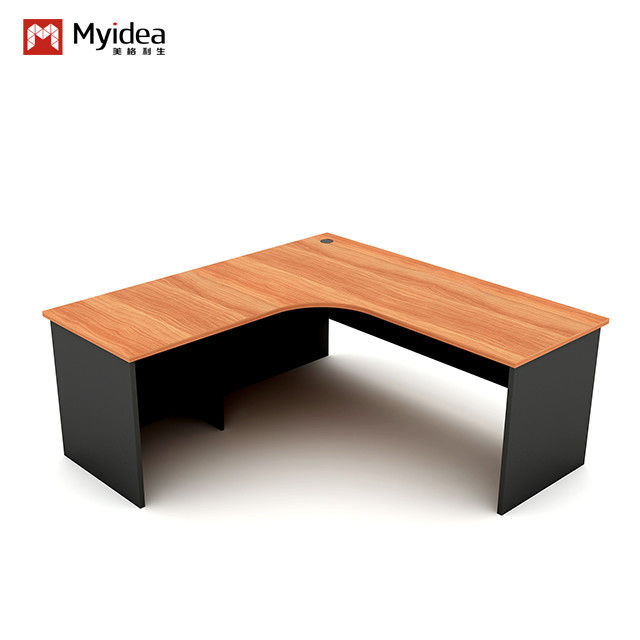 Administrative Office Furniture support customization Curved L-shaped Modern Executive Desk with Cabinet Storage Single Computer Desk