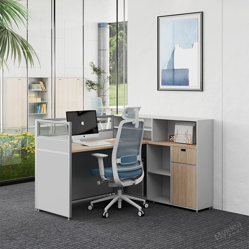 Customization Myidea Staff Desk with Storage Cabinet, Screen Style, Single Seat, Simple and Modern Office, Computer Desk