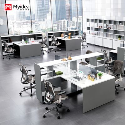 Настраиваемый стол для хранения большой емкости с тумбой, офисный компьютерный стол для 2-4 человек, дизайн, перегородка, стол для персонала